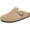 Apricot, variant on Suede Clogs for Mens Womens Genuine Leather Clogs Adjustable Buckle Cork Footbed Sandals Brown