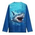 thumbnail image 4 of Hiijoy Boys Blue Tshirt Shark Graphic Classic Fit Long Sleeve Crewneck T-Shirt, Sizes 3-14, 4 of 4