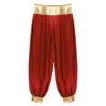 thumbnail image 5 of Eandarui Men's Arabian Prince Costume Harem Pants Lantern Long Pants Carnival Party Pants Burgundy M, 5 of 6