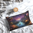 thumbnail image 3 of Salouo Magical Bees Twilight River Pattern Pillow Cases,1PC Pillow Covers with Envelope Closure Decorative Pillow Case for Bed Couch,Pillows Not Included-16"x24", 3 of 6