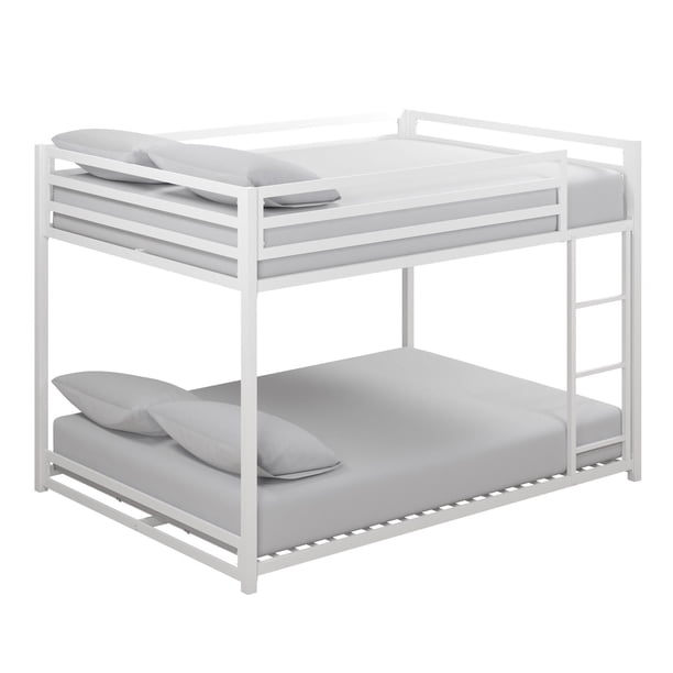 DHP Miles Metal FulloverFull Bunk Bed, Furniture for Kids, White