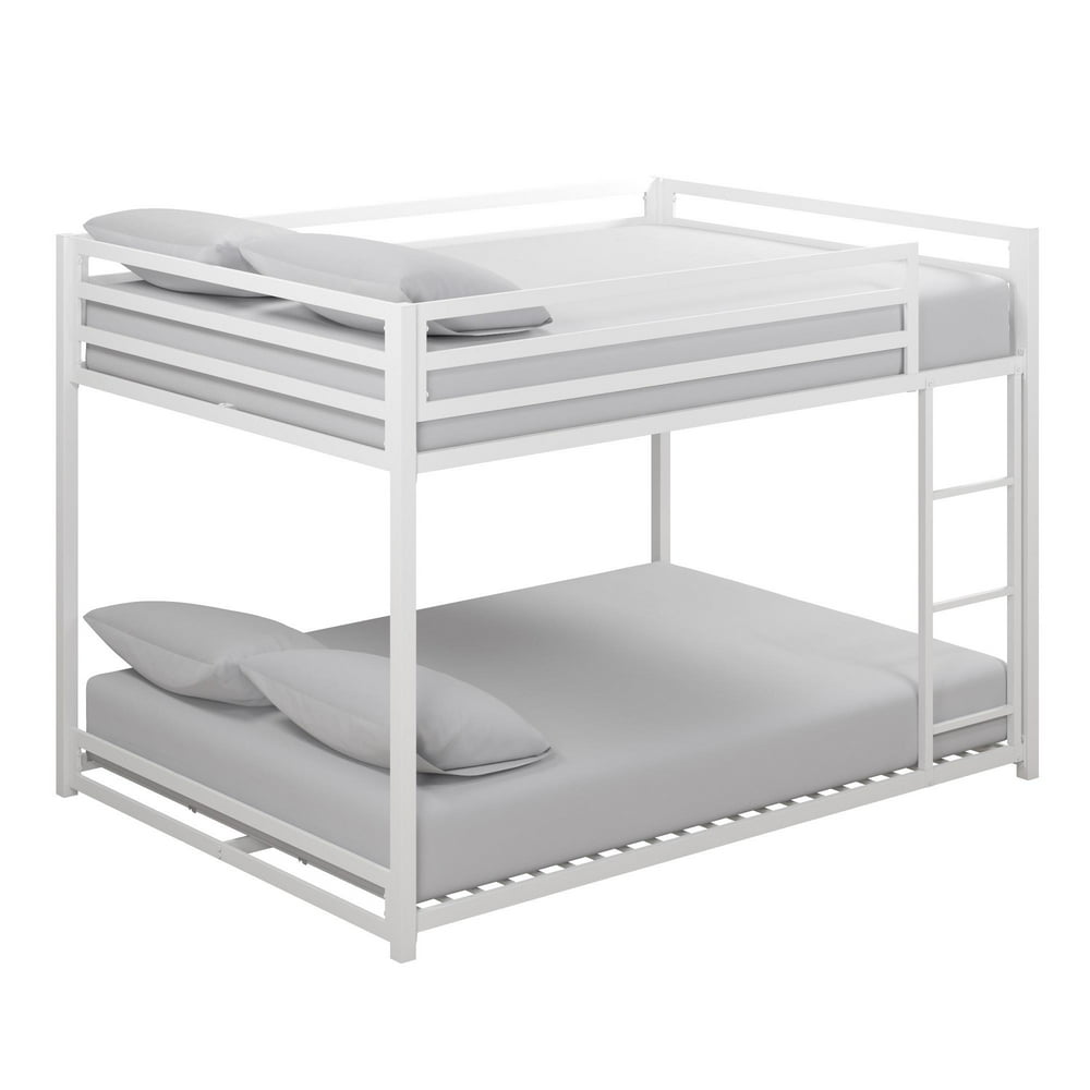 DHP Miles Metal Full Over Full Bunk Bed, Furniture for Kids, White