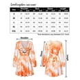 thumbnail image 7 of Women Deep V Neck Empire Waist Skater Dress Long Sleeve Printed Casual Swing Dresses, 7 of 7