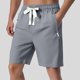 thumbnail image 4 of Pantalones cortos casuales para hombre: corte holgado de verano, cintura elástica, bolsillos con cremallera, transpirables, para uso diario deportivo con camisetas., 4 of 6