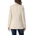 thumbnail image 3 of INSPIRE CHIC Women's Blazer Lapel Collar One Button Faux Suede Dressy Suit Jacket S Beige, 3 of 6