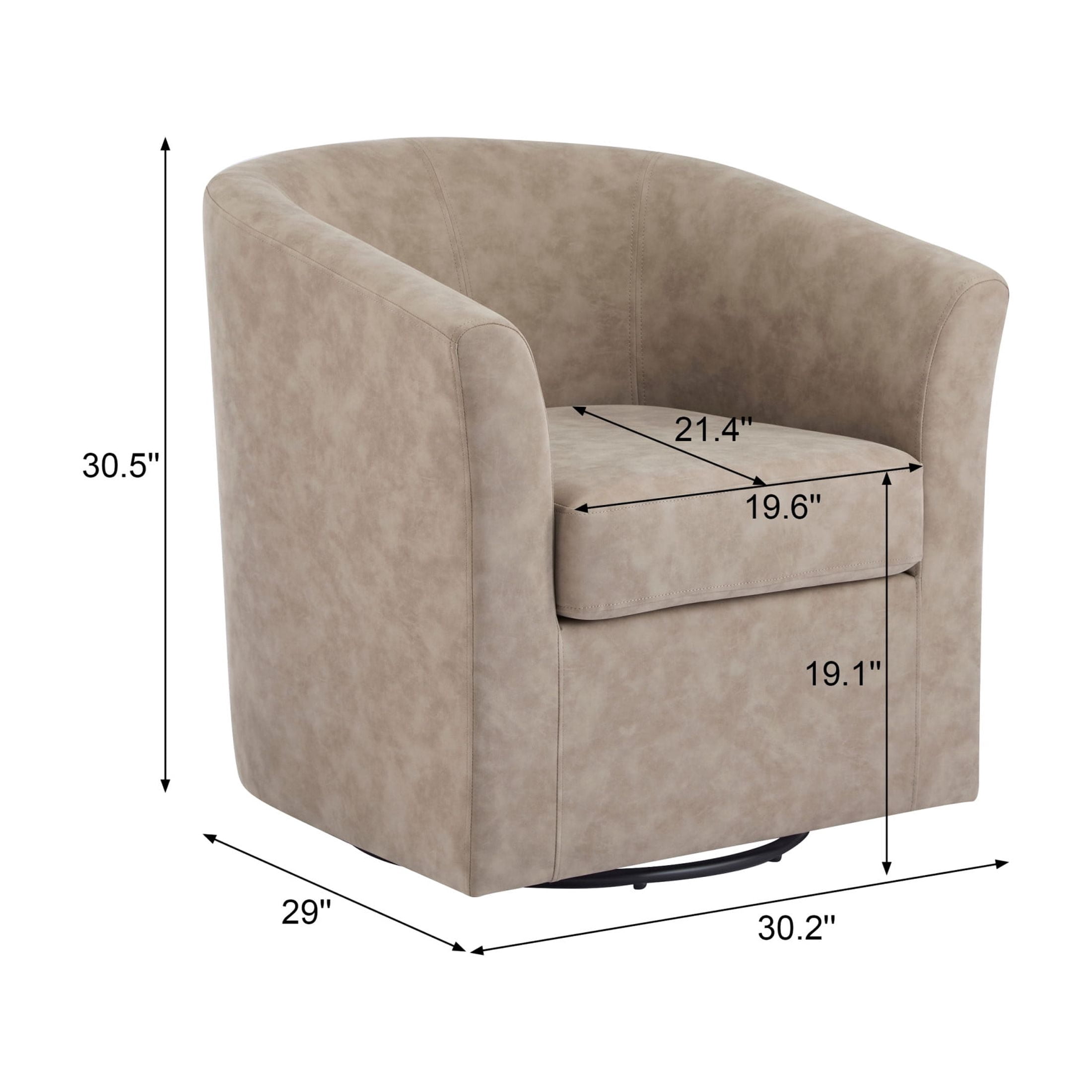 Christopher Knight Home Faux Leather Swivel Accent Arm Chair with Barrel Shape, Apricot Finish
