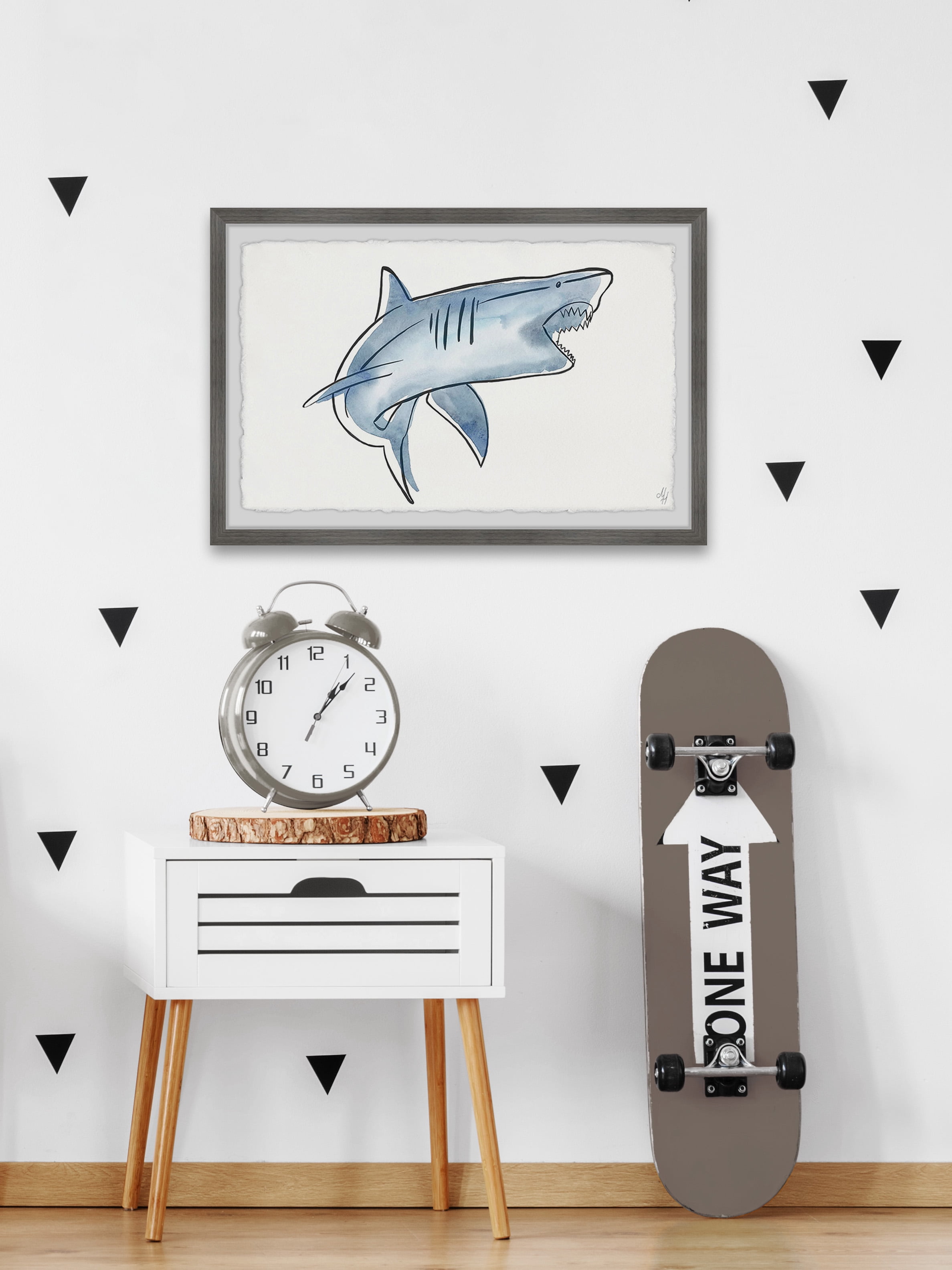 Marmont Hill Biting Shark Framed Wall Art