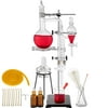VEVOR Lab Glassware Kit 500ML Distillation Apparatus with Condenser Pipe Flask Oil Essential Distillation Glass Distilling for Pure Water(500ML,24,40)
