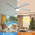 thumbnail image 5 of 52 Inch Modern Ceiling Fan With 120V Dimmable 5 Solid Wood Blades Remote Control Reversible DC Motor With Led Light, 5 of 5
