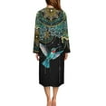thumbnail image 2 of Yuyamidu Boho Robes for Women Long Sleeve Nightgowns Hummingbird Mid-Calf Length Bathrobes Fashion Spa Robes Soft Crewneck Nightgown for Girls Size M, 2 of 7