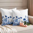 thumbnail image 2 of Blue Poppy Outdoor Waterproof Pillow Covers, Botanical Flowers Spring Garden Decorative Square Throw Pillowcase Sofa Cushion Sham for Patio/Couch/Chair, 20"x20" 2 Pack, 2 of 8
