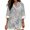 Blue Toile Floral Print, variant on Cotton Linen Women's Long Sleeve Tops Cactus Desert Print Curved Hem Beach Tops Comfy Lightweight Casual Loose Fit Blouses for Work, Size Small