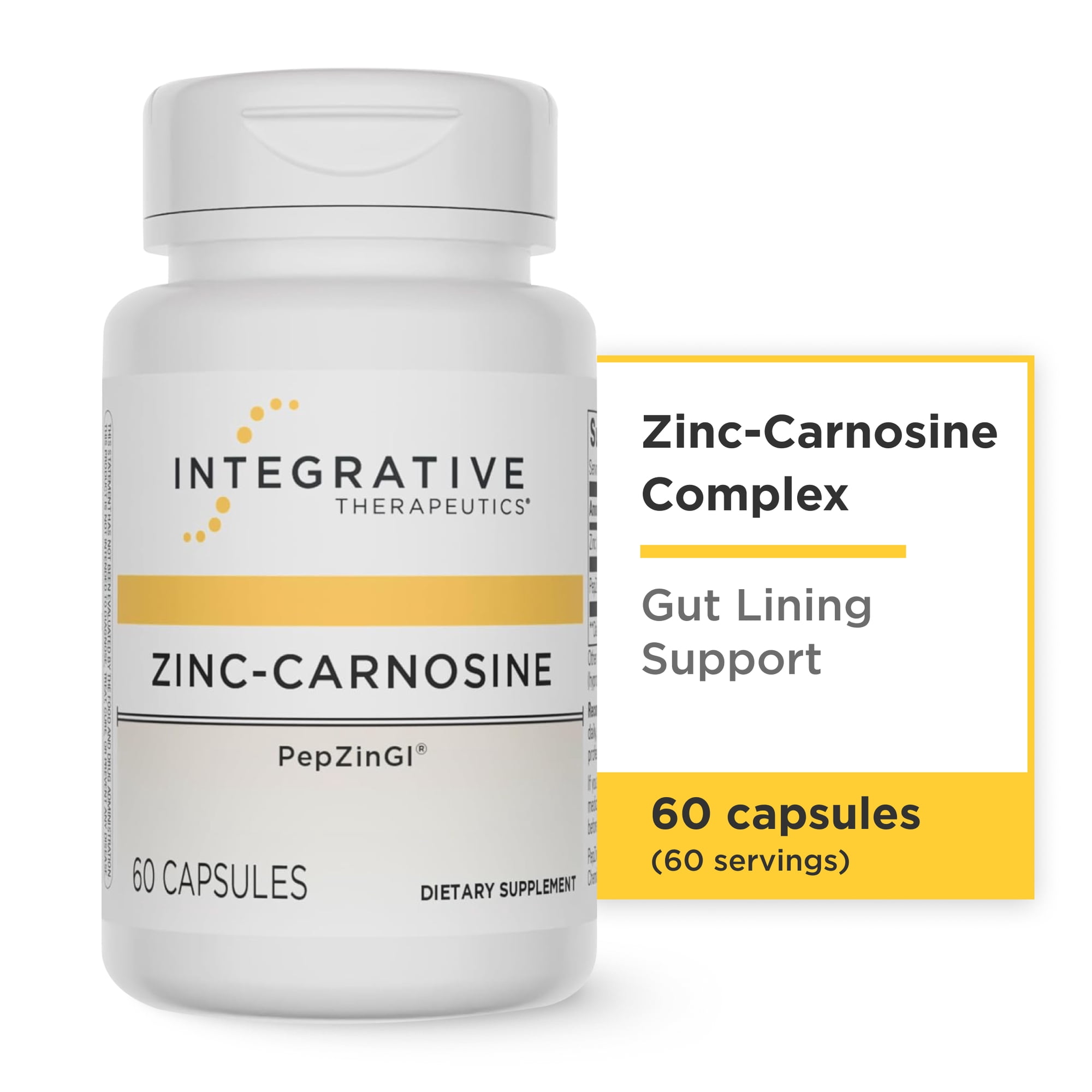 Integrative Therapeutics Zinc-Carnosine, Gut Health Support,* 60 Count (60 Servings)