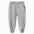 thumbnail image 2 of Pants For Boys 1-7 Years Tiddler Kids Baggy Sweatpants Wide Leg Pants Fall Winter Workout Athletic Pants Kids Grey Sweatpants Size 5-6 Years, 2 of 4