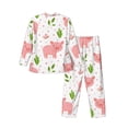 thumbnail image 2 of Kll Funny Little Pigs Sleepwear Mens Flannel Pajamas,Long Cotton Pj Set, 2 of 9