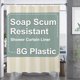 thumbnail image 1 of AmazerBath Cortina de ducha de plástico de 84 pulgadas de largo, 72 x 84, cortina de ducha extra larga con peso transparente, cortinas de baño altas de PEVA resistentes con 3 piedras grandes transpare, 1 of 4