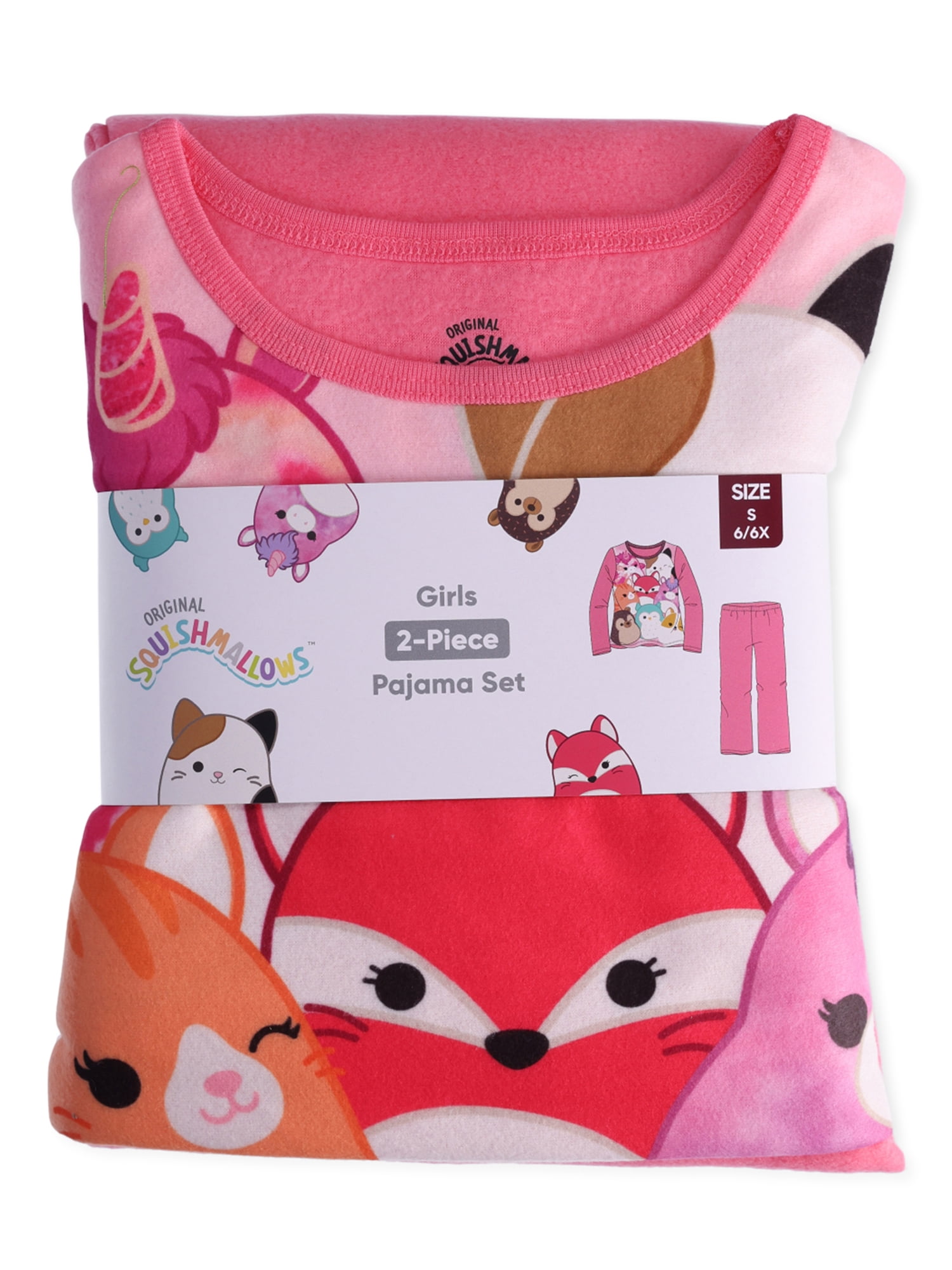 Girls Licensed Character Long Sleeve Top and Pants Sleep Set,  2-Piece, Sizes 4-12