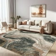thumbnail image 3 of 4x5ft Area Rug Khaki Dark Green Abstract Print Floor Rug Entry Rug Non-Slip Washable Indoor Door Mat Silk Velvet Carpet For Bedroom Kitchen Entryway Laundry Living Home Decor - 22, 3 of 8