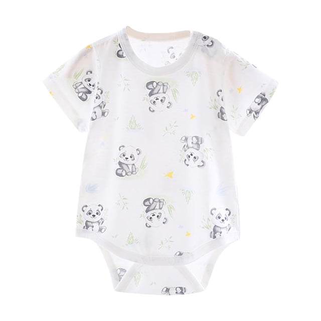 Summer Savings Clearance 2025 Bovxnpu Newborn Girl Bodysuit, Infant Cotton Bodysuits, Children's Comfortable Jumpsuit Newborn Summer Short Sleeved Breathable Bag Fart Clothes
