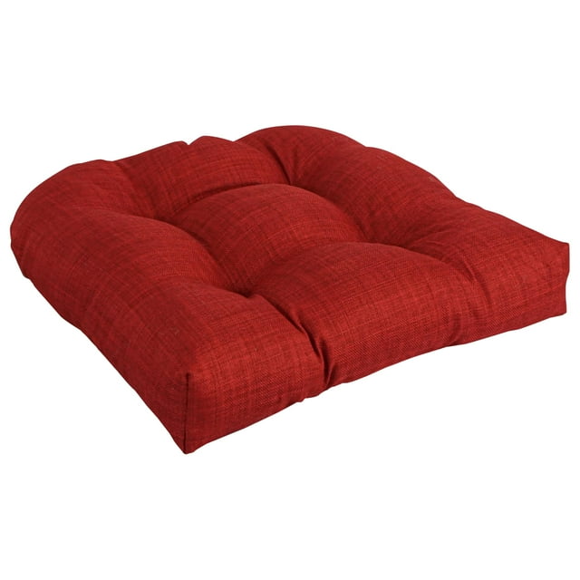 Blazing Needles Indoor/Outdoor Rounded Back Chair Cushion, 19" x 19", Paprika