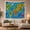 Colorful World, variant on Stylized World Map with Deep Representing Oceans, Mystical Fantasy for Space Lovers, Galaxy Room Decor, Christmas Gift, Tapestry Wall Hanging for Bedroom and Dorm