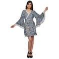 thumbnail image 2 of Moomaya Printed Short Bride Getting Ready&nbsp;Dress&nbsp;Bell Sleeves&nbsp;Bathrobe&nbsp;Women Wrap, 2 of 6