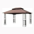thumbnail image 4 of Hommoo Gazebo Canopy,13x10ft Gazebo Canopy, Double Roof Gazebo for Shade and Rain Protection, Brown, 4 of 9