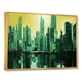 thumbnail image 2 of Designart "Verdant Jade Urban Mosaic I" Skyscrapers Floater Framed Wall Decor, 2 of 5