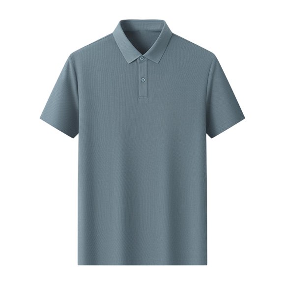 hoksml Men's Summer Comfy Lightweight Polos T Shirt Solid Color Collared Button Short Sleeve Turndown Collar Regular Pullover Casual Top 2025 on Clearance