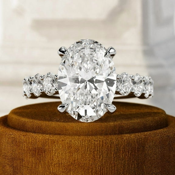 Eclet Jewels 14K White Gold Plated Rings - 1.9 Ct Round Cut Diamond Ring for Women's - Heart Shape Prong Wedding Engagement Rings - Classic Wedding Women's Rings - Party Wear Diamond Rings