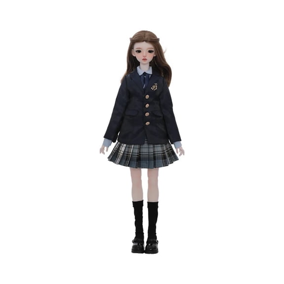Celia Bjd Doll 1/4 Fullset Barly Royal College JK Uniform Blue Suit Pleated Shirt Mary Jane Shoes Toy for Girl