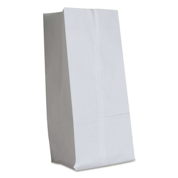 Ross & Wallace Paper Products 120316500PK/BL 7.75 in. x 4.75 in. x 16 in. #16 Size Grocery Paper Bags - White (500/Bundle)