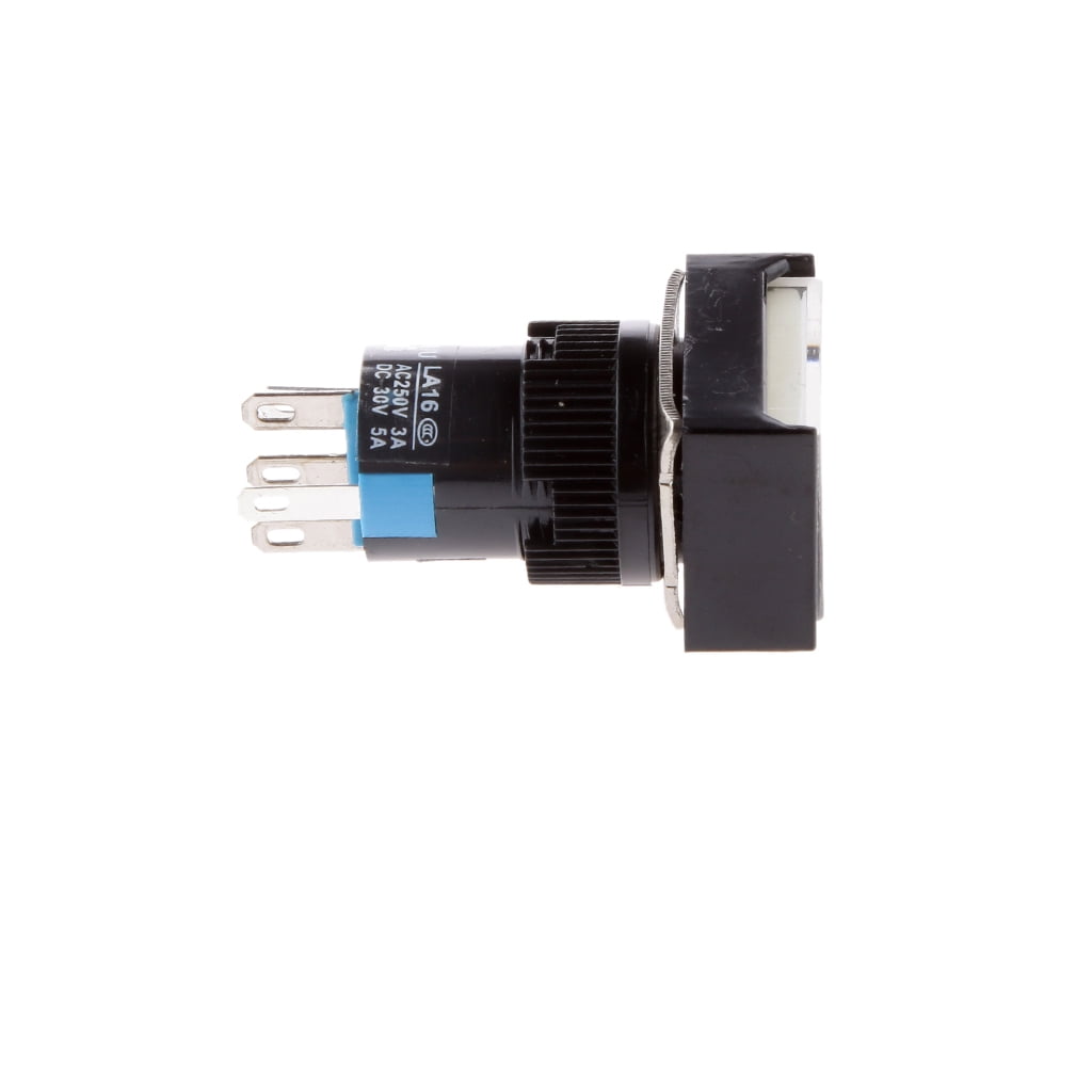 12V Momentary 5 Pin 16mm Push Button LED Light Self Locking Square Switch on/off 