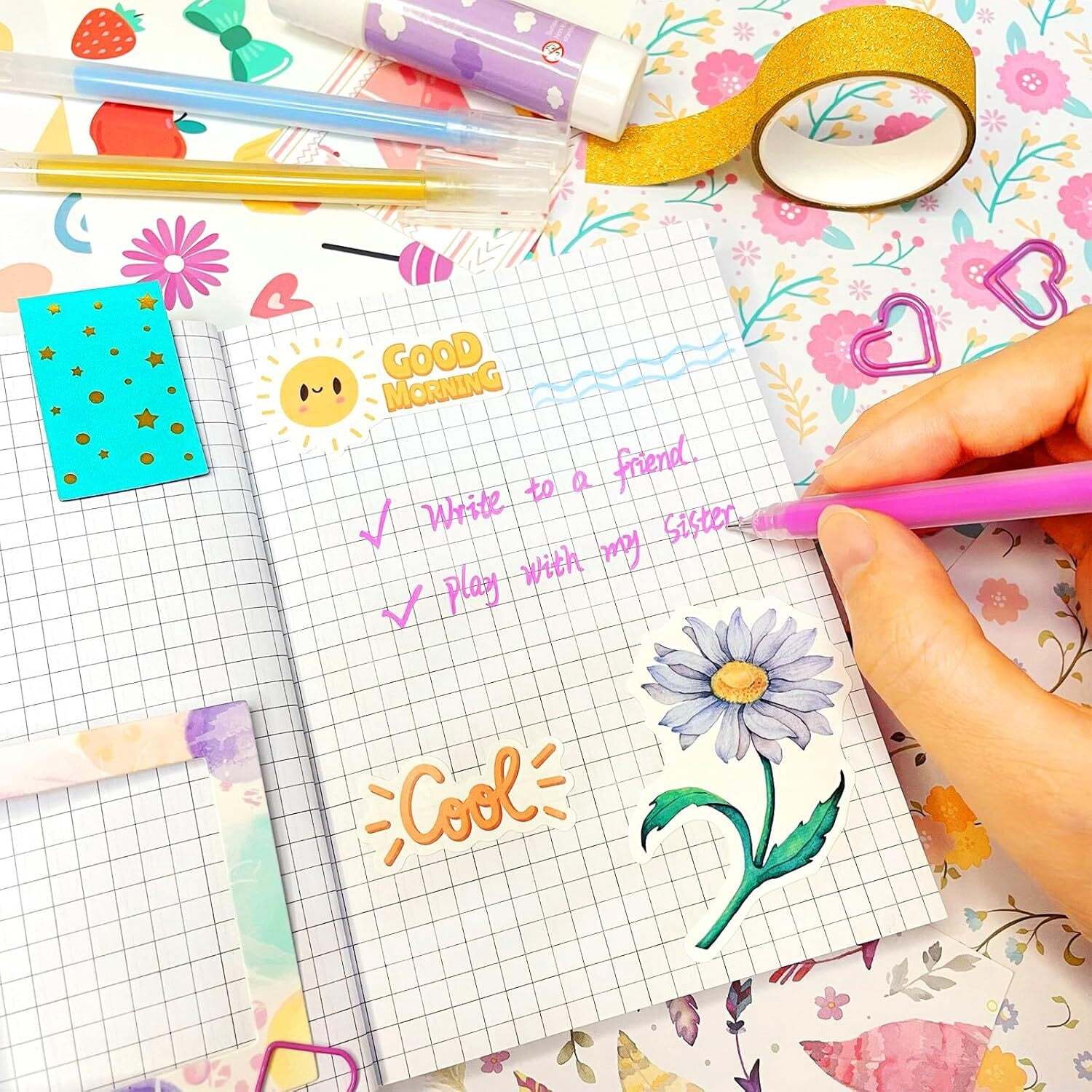 DIY Journal Kit for Teen Girls - 180+Pcs Gifts for Girls Ages 8 9 10 11 12 Year Old - Teen Birthday Gifts for Girls - Art and Crafts for Kid - Christmas Gifts for Teen Girls-Scrapbook Set(Purple)