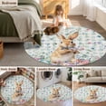 thumbnail image 6 of Bunny Easter Round Rug 3.3ft Washable Circle Entryway Rugs Non Slip Spring Floral Rabbits Checkered Farmhouse Area Rug Indoor Floor Carpet for Bedroom Kitchen Living Room Home Office Dining Room, 6 of 7