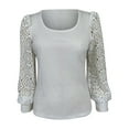thumbnail image 6 of Generic Womens Long Sleeve Tops Crew Neck Sexy Lace Pullover Tunic Sweaters, 6 of 7
