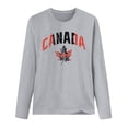 thumbnail image 3 of MHFRRA Camiseta de Manga Larga para Mujer con La Bandera del Día de Canadá y La Hoja de Arce Canadiense. Gris, 3 of 3