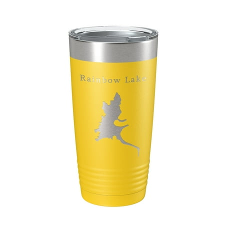 

Rainbow Lake Map Tumbler Travel Mug Insulated Laser Engraved Coffee Cup Arizona 20 oz Yellow