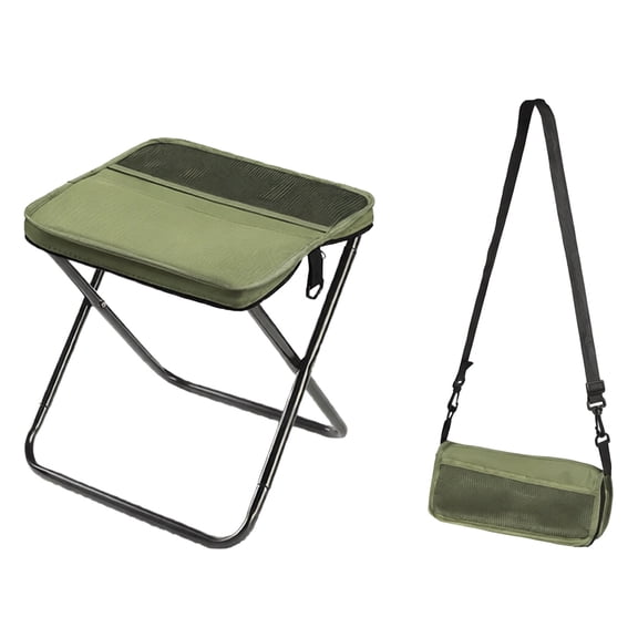 Foldable Backpack Stool, 2026 New Portable Folding Camping Stool, Tiny Foldable Stool which can Turned Into a Satchel, Lightweight Ultralight Pocket Chair, for Fishing Hiking Hunting (Green)