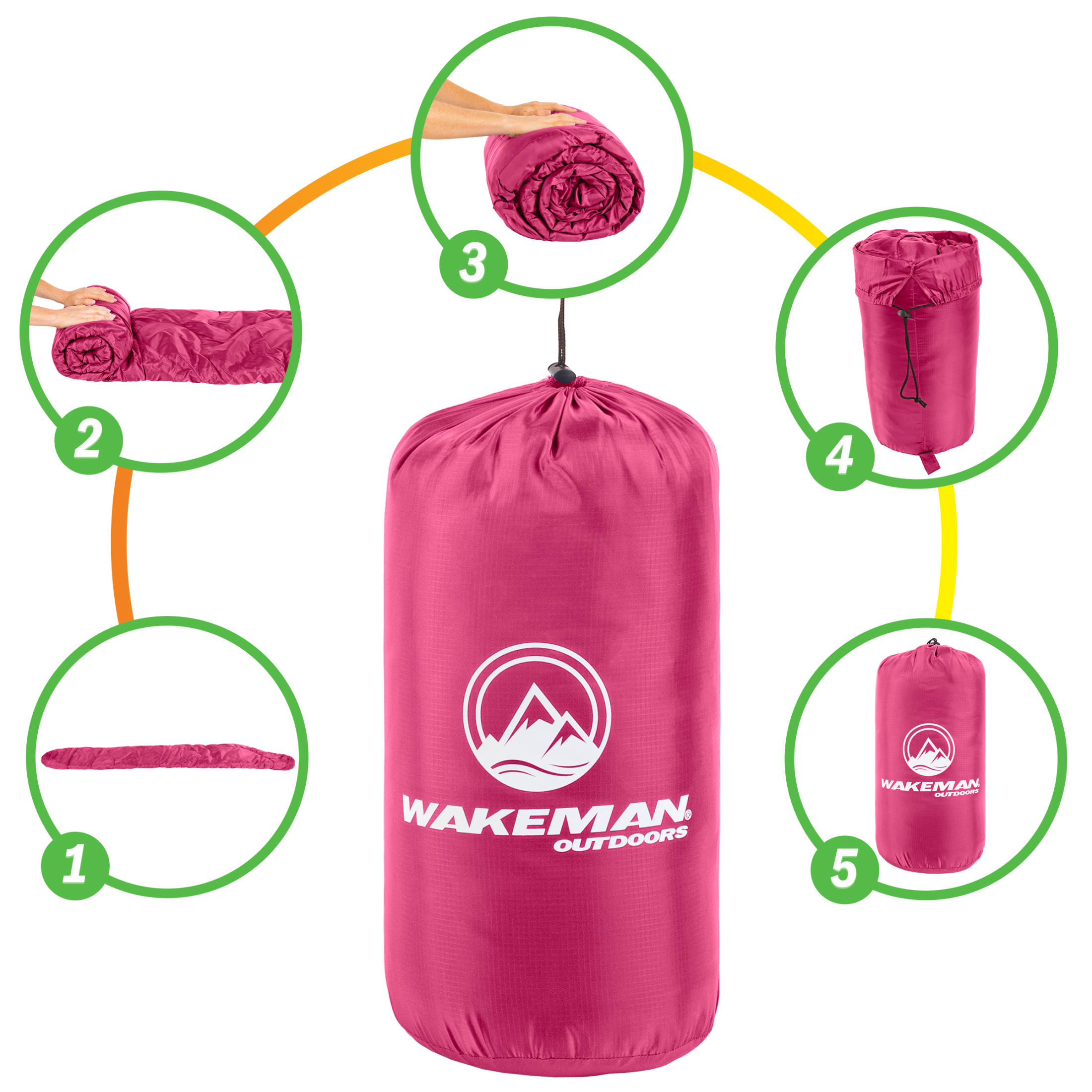 Wakeman Cold Weather Mummy Sleeping Bag 25°F Pink photo 5