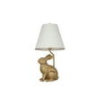 thumbnail image 1 of Golden Doodle Sculpture Table Lamp for Living Room with Gold Finish Tapered Linen Shade, 1 of 5