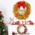 thumbnail image 5 of EWASWON Christmas Gold Christmas Wreath, 11.8 Inch Plastic Xmas Wreath with Santa, Reindeer & Snowflakes - Hanging Decor for Door, Wall, Mantel, 5 of 6