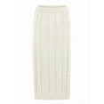 thumbnail image 6 of Women'S Winter Chunky Cable Knit Long Skirt 2 Piece Outfit Sweater Sets White 4XL, 6 of 9