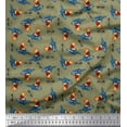 thumbnail image 1 of Soimoi Poly Georgette Fabric Text,Rugby Ball & Bird Cartoon Fabric Prints by Yard 52 Inch Wide, 1 of 3