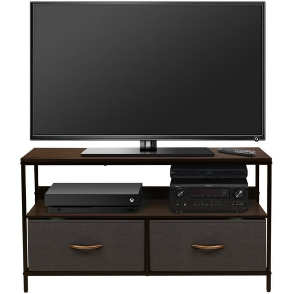 Sorbus TV Stand with Fabric Bins for TVs up to 50", Brown