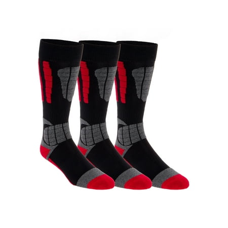 3 Pack LISH Men's Cold Weather Ski Over The Calf Thermal Padded Snow (Best Socks For Snow Skiing)
