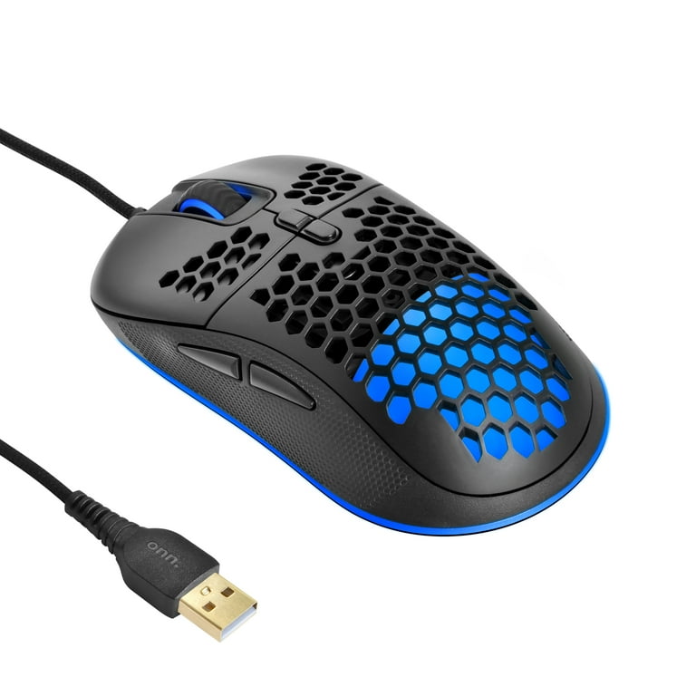 onn. Lightweight Gaming Mouse with LED Lighting and 7 Programmable