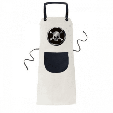

Logo Black Background Lethal Substance Apron Adjustable Bib Cotton Linen BBQ Kitchen Pocket Pinafore