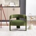 thumbnail image 2 of CQSXDA Mid-Century Modern Velvet Accent Chair Single Sofa with Wooden Legs for Living Room or Bedroom, Green, 2 of 12