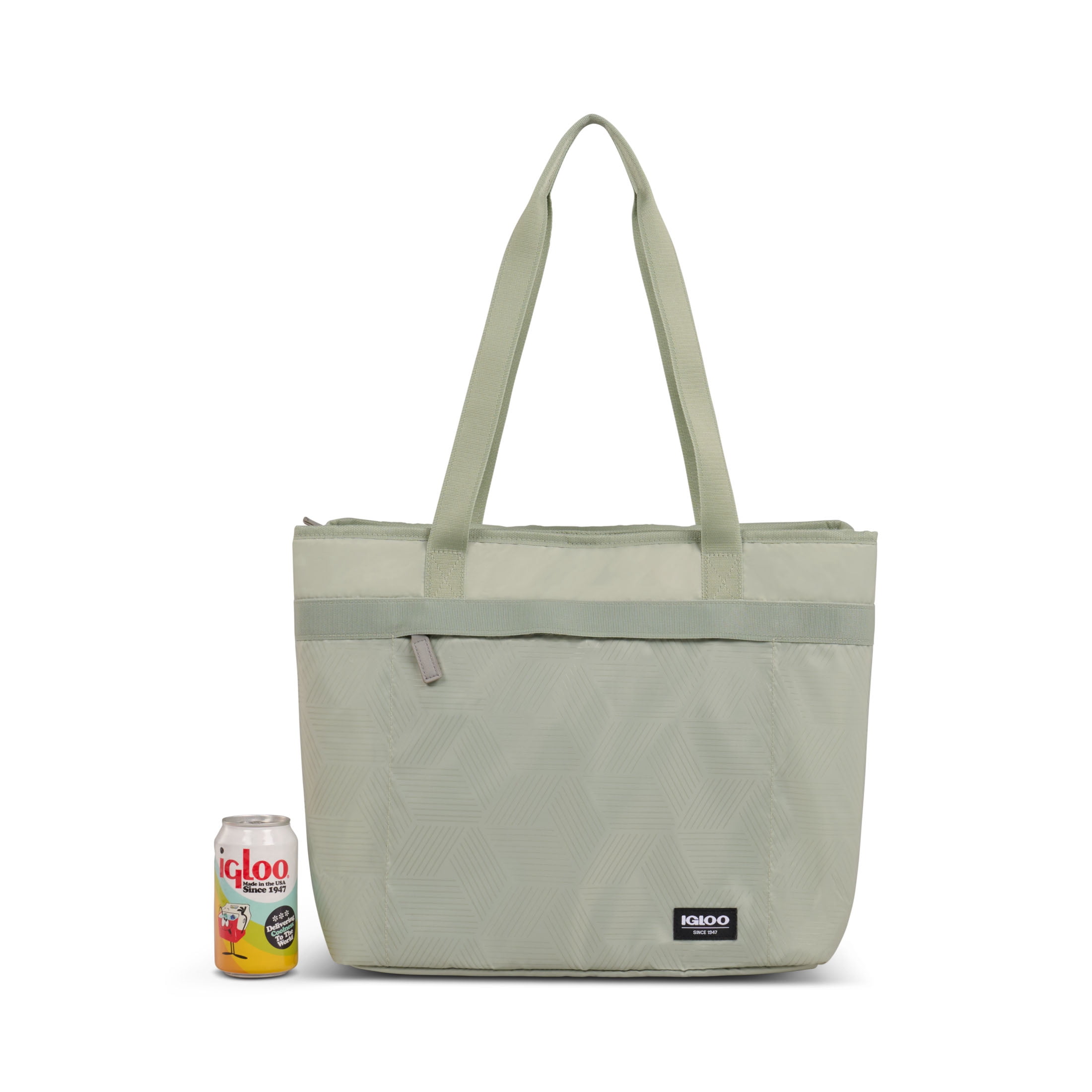 Igloo 20 Can Capacity Laguna for Her Zippered Dual Compartment Soft-Sided Tote Cooler Bag, Sage Green
